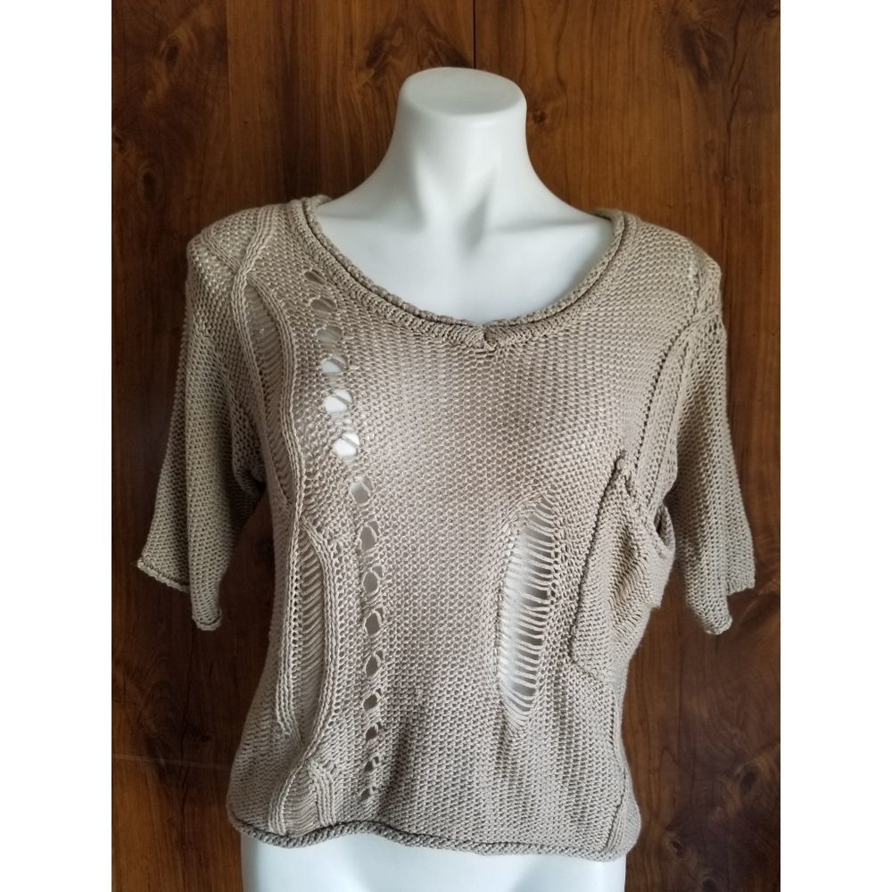 Urban Day Beige Loose Knit Top
